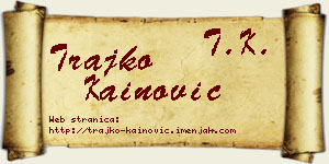 Trajko Kainović vizit kartica